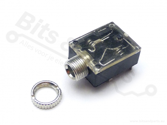 Jack connector/socket 3,5 mm female stereo met aan/uit functie